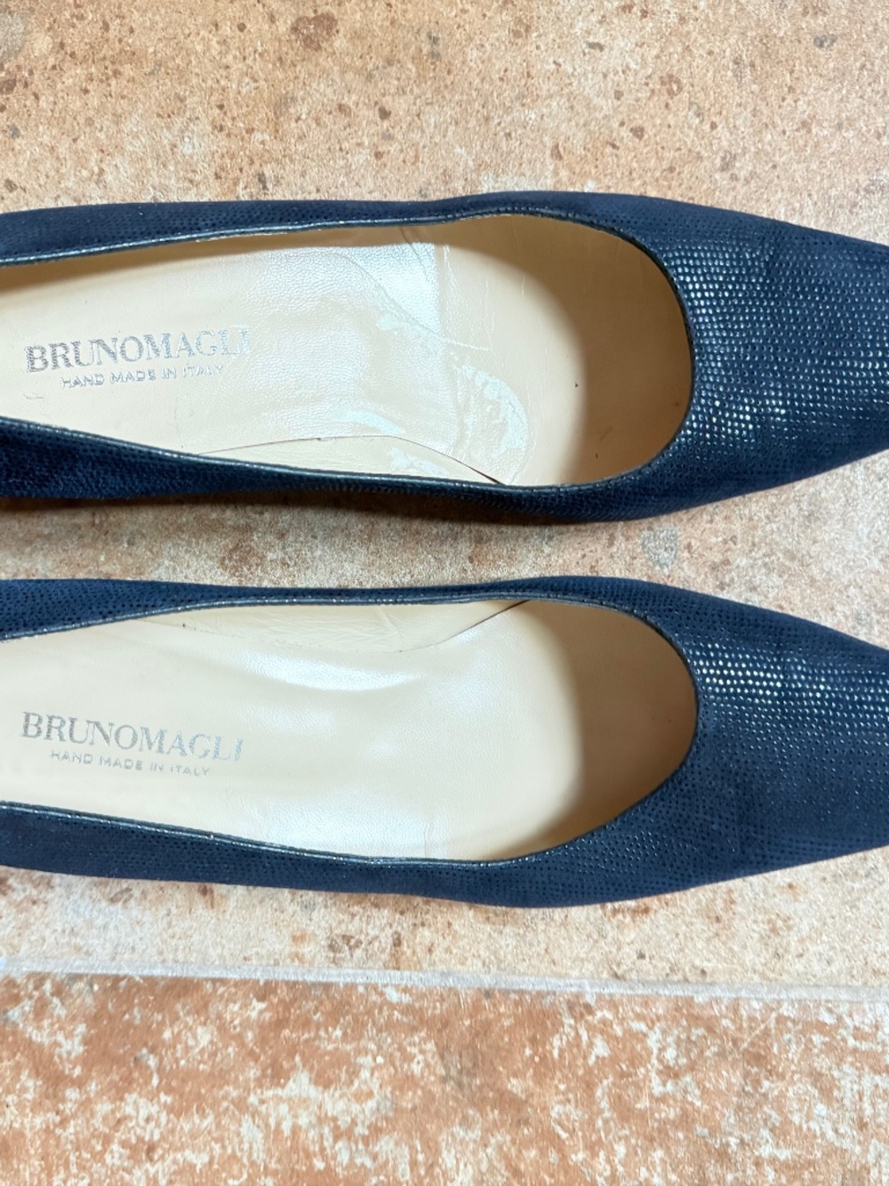 Brunomagli Pumps, one inch heel. dark blue. size 9